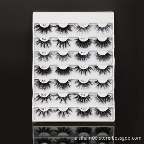 Aisi Hair Wholesale 27 mm 3D 5D Eyelashes With Customized Package Long Fluffy Thick Mink Fur False Eye Lash Vendor